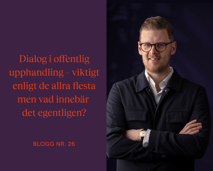 Dialog i offentlig upphandling, upphandlingsblogg 26